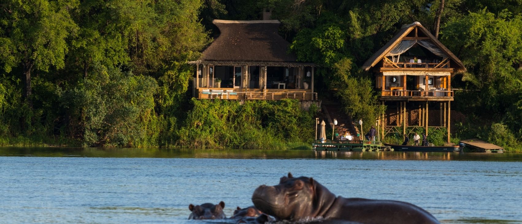 Lodge overlooking the Zambezi River near Victoria Falls