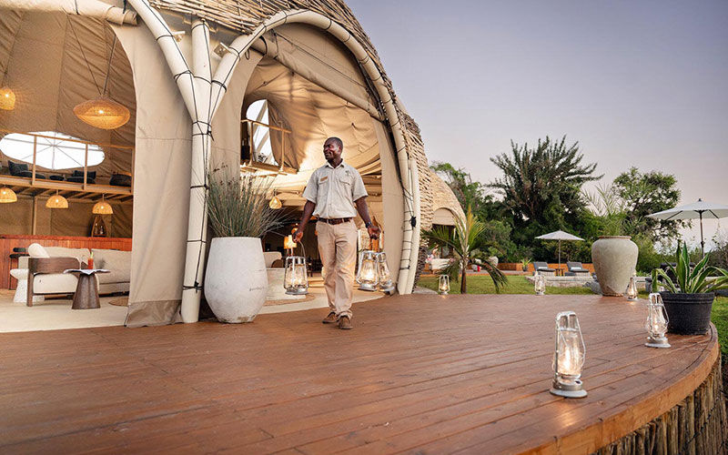 A safari lodge risen from the ashes