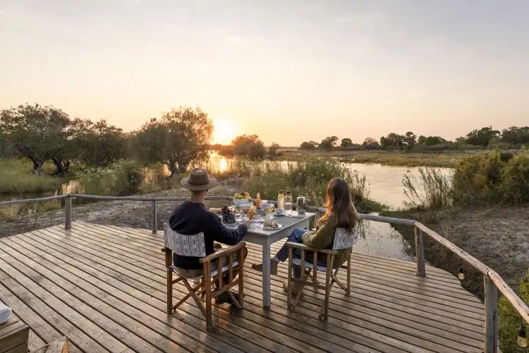 Dining deck at sunset