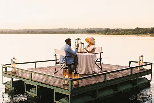 Tongabezi sampan dinner